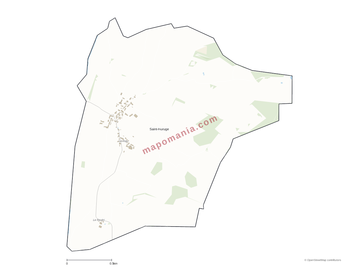 Carte de Saint-Huruge à personnaliser