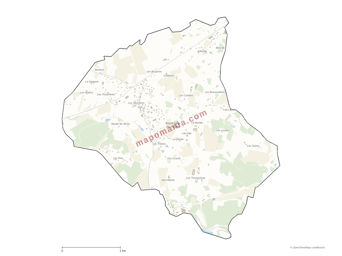 Carte de Saint-Igny-de-Roche à personnaliser