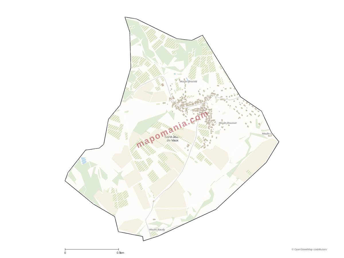 Carte de Saint-Jean-de-Vaux à personnaliser