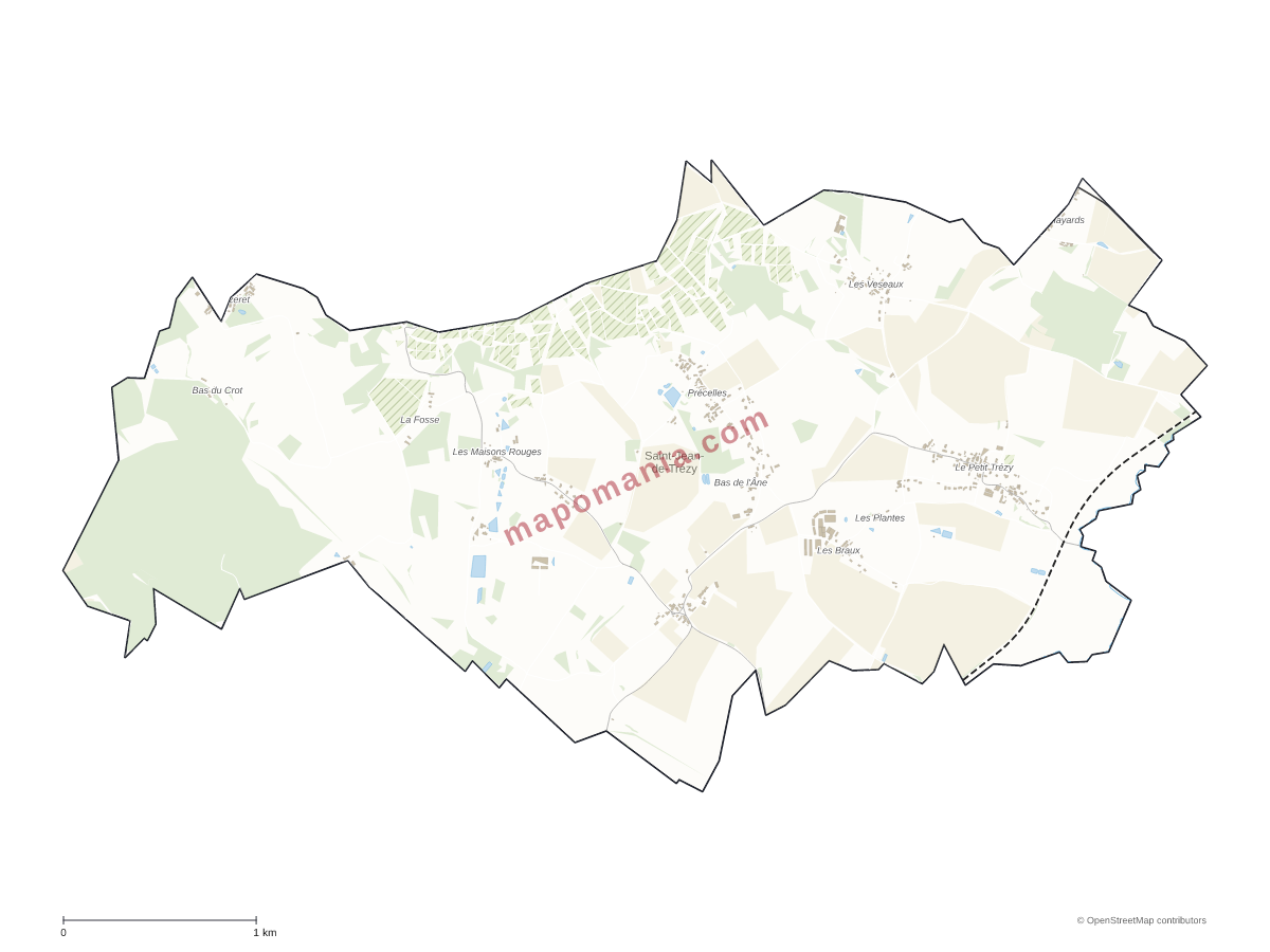Carte de Saint-Jean-de-Trézy à personnaliser