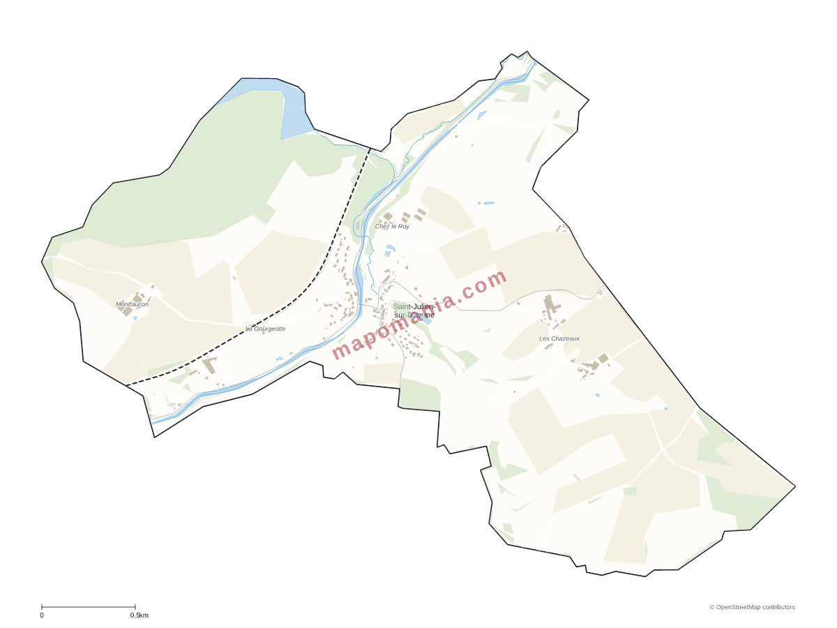 Carte de Saint-Julien-sur-Dheune à personnaliser