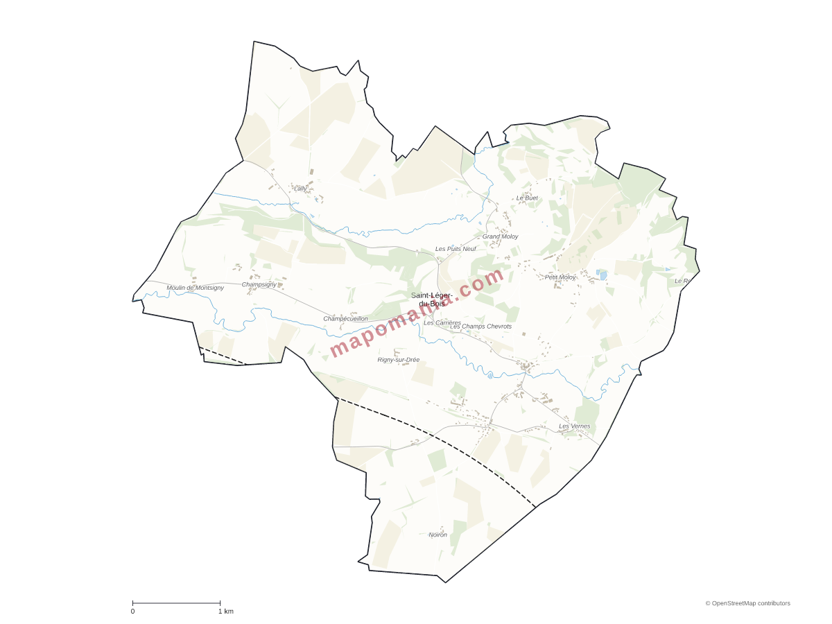 Carte de Saint-Léger-du-Bois à personnaliser