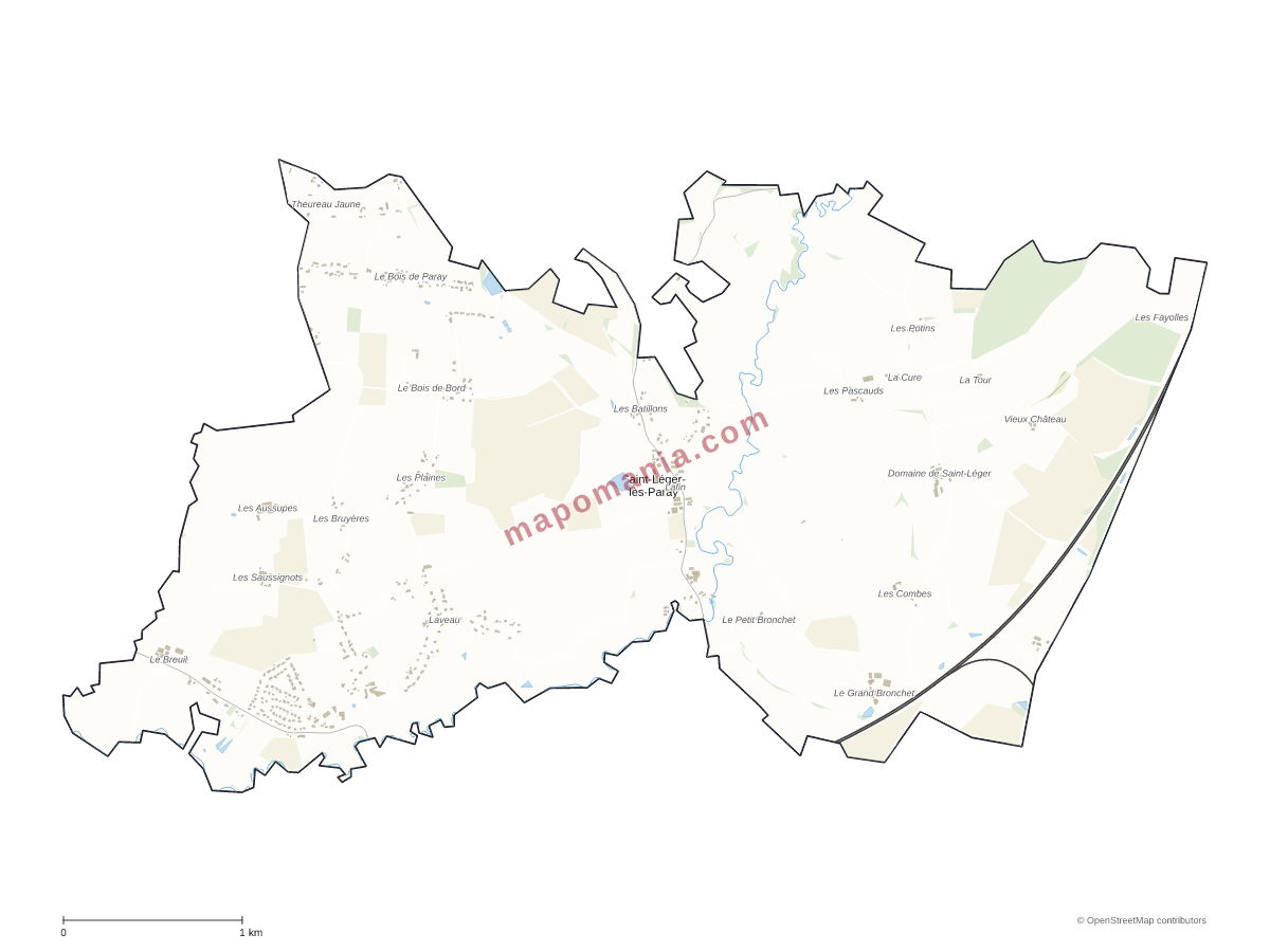 Carte de Saint-Léger-lès-Paray à personnaliser