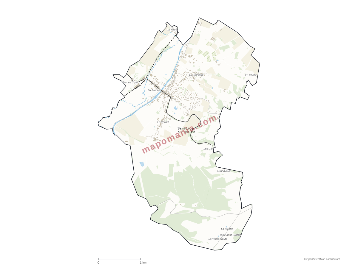 Carte de Saint-Léger-sur-Dheune à personnaliser