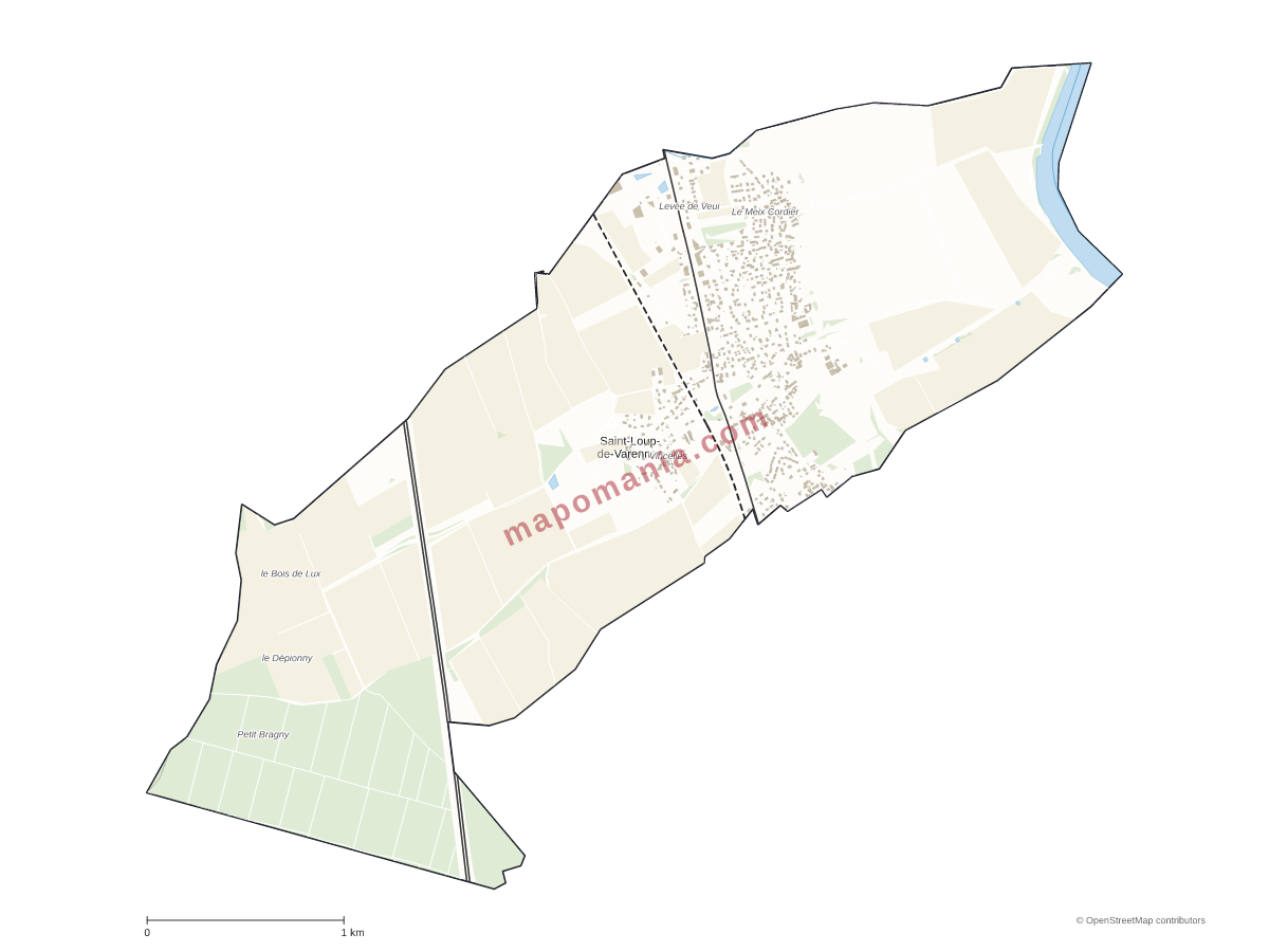 Carte de Saint-Loup-de-Varennes à personnaliser