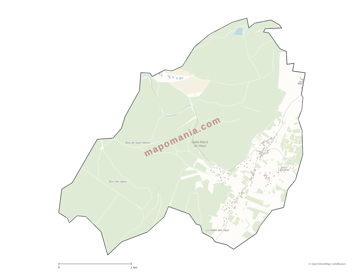 Carte de Saint-Mard-de-Vaux à personnaliser