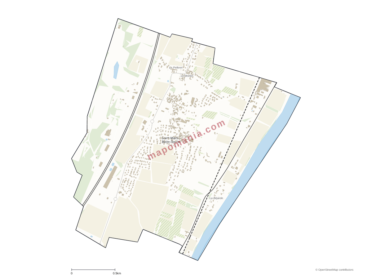 Carte de Saint-Martin-Belle-Roche à personnaliser