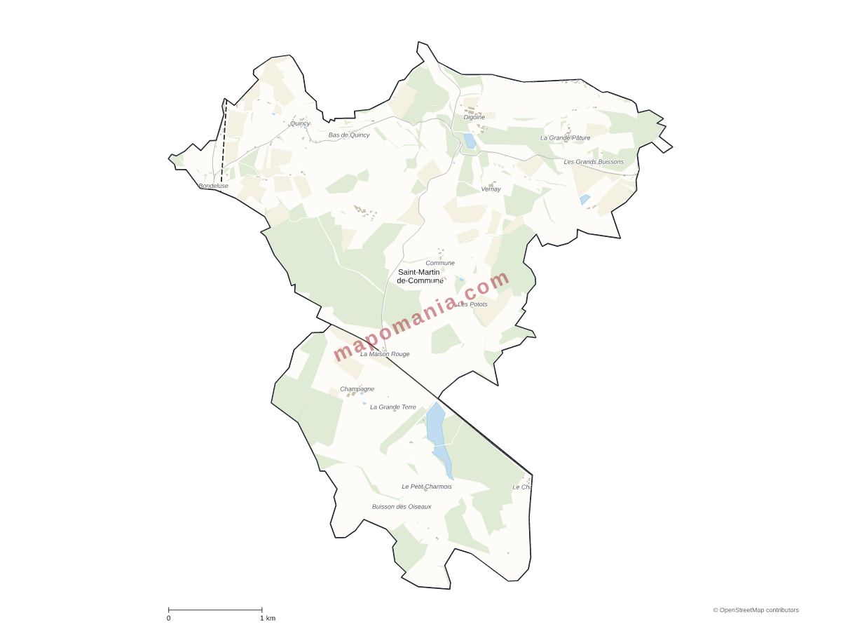 Carte de Saint-Martin-de-Commune à personnaliser