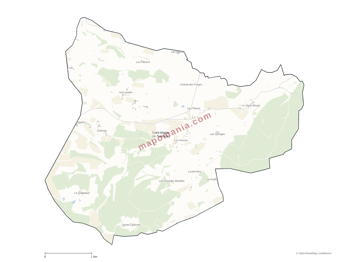 Carte de Saint-Martin-de-Salencey à personnaliser