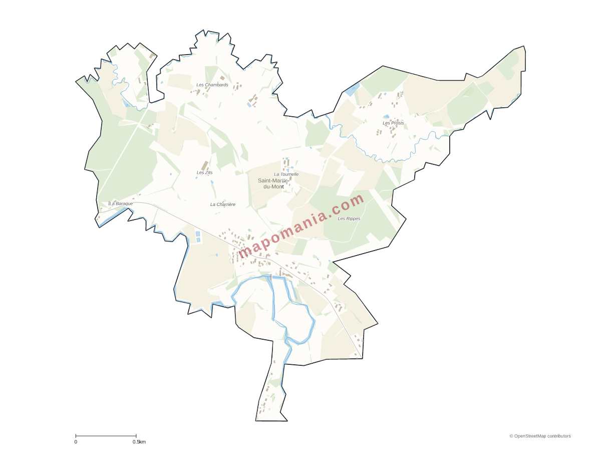 Carte de Saint-Martin-du-Mont à personnaliser