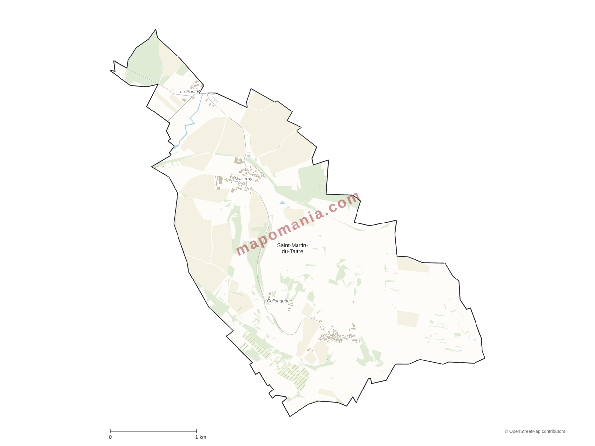 Carte de Saint-Martin-du-Tartre à personnaliser