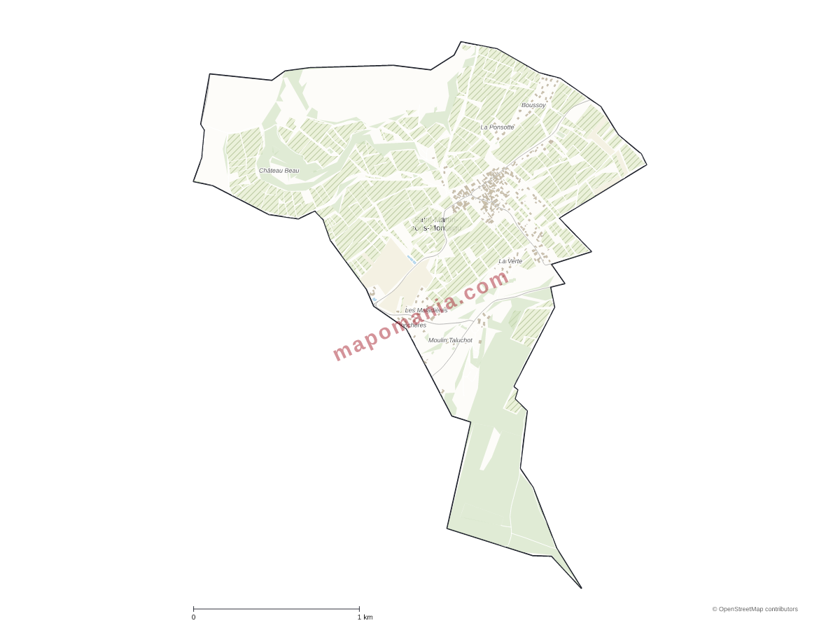 Carte de Saint-Martin-sous-Montaigu à personnaliser