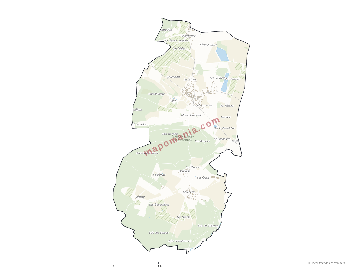 Carte de Saint-Maurice-de-Satonnay à personnaliser