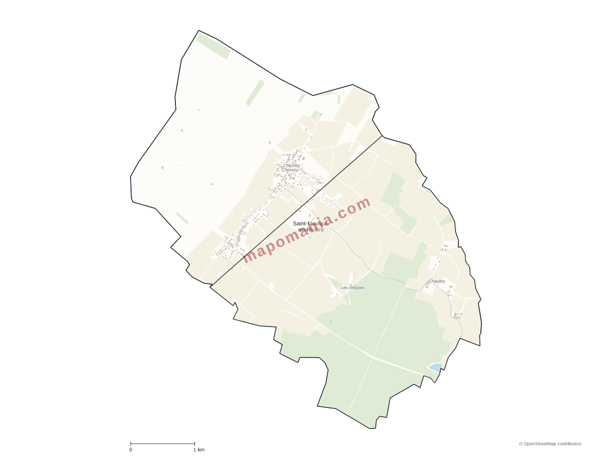 Carte de Saint-Maurice-en-Rivière à personnaliser