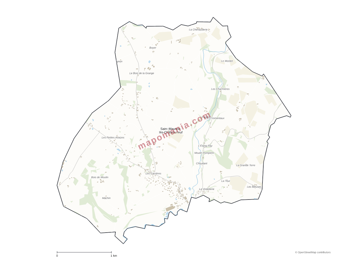 Carte de Saint-Maurice-lès-Châteauneuf à personnaliser