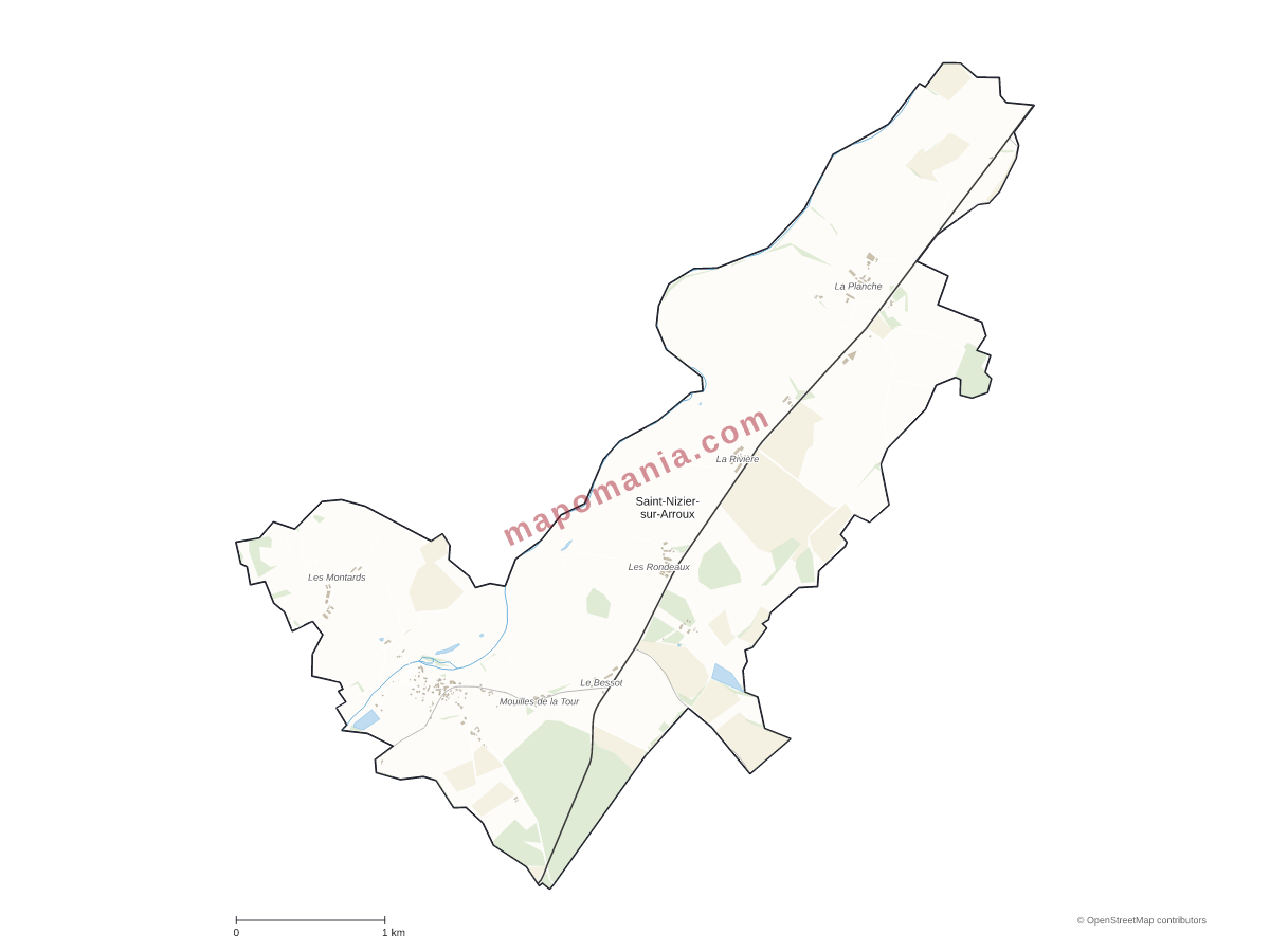 Carte de Saint-Nizier-sur-Arroux à personnaliser
