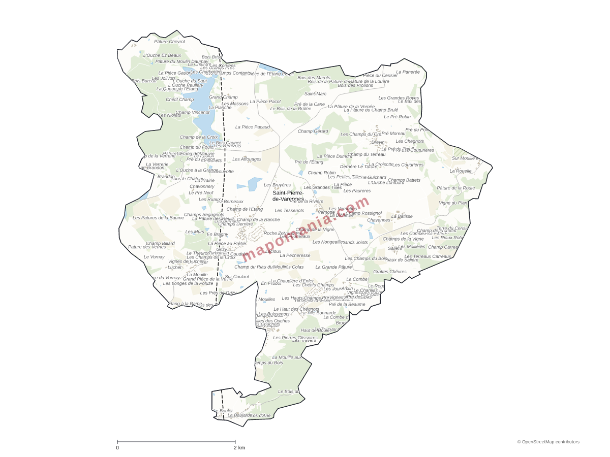 Carte de Saint-Pierre-de-Varennes à personnaliser