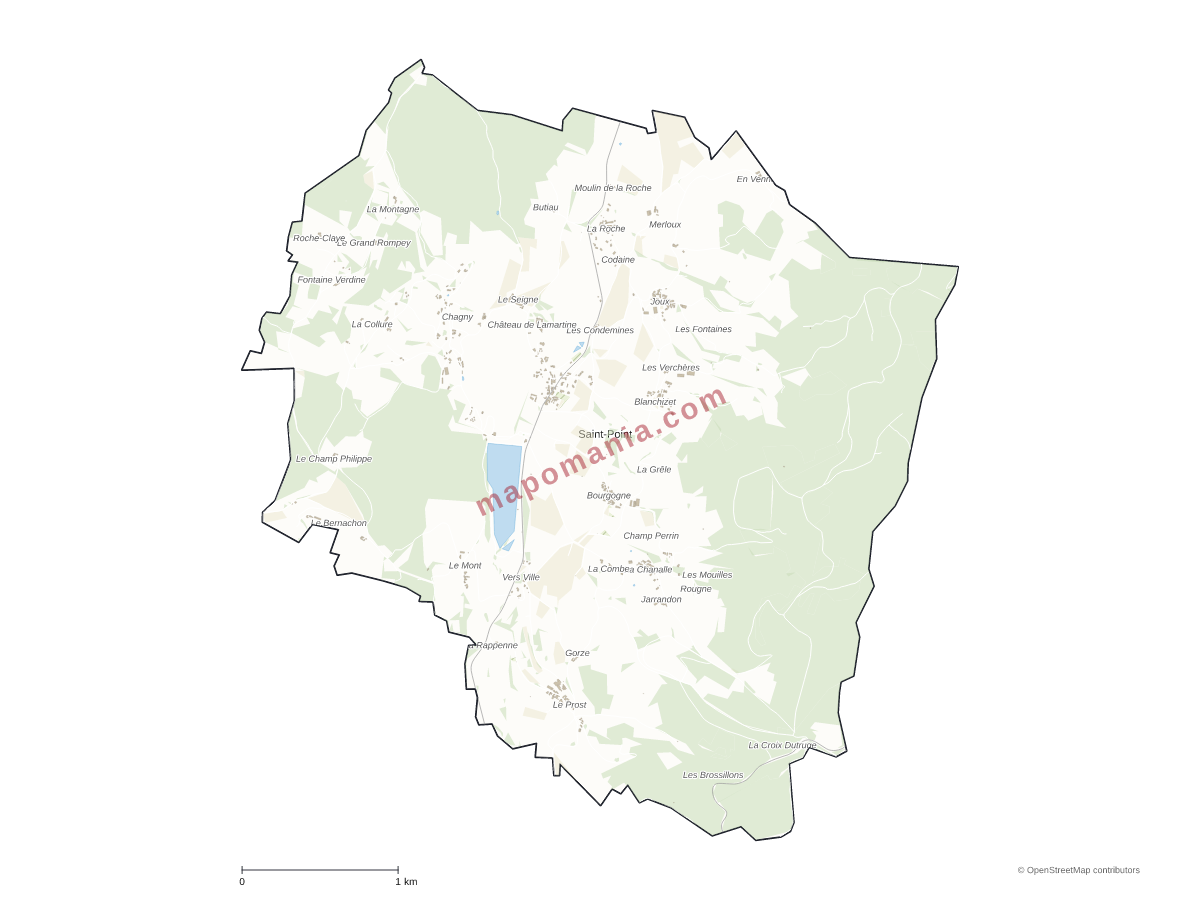 Carte de Saint-Point à personnaliser