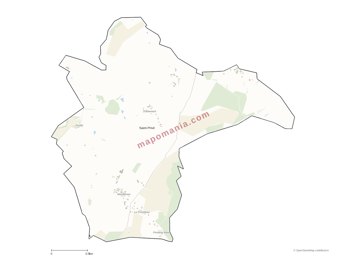 Carte de Saint-Privé à personnaliser