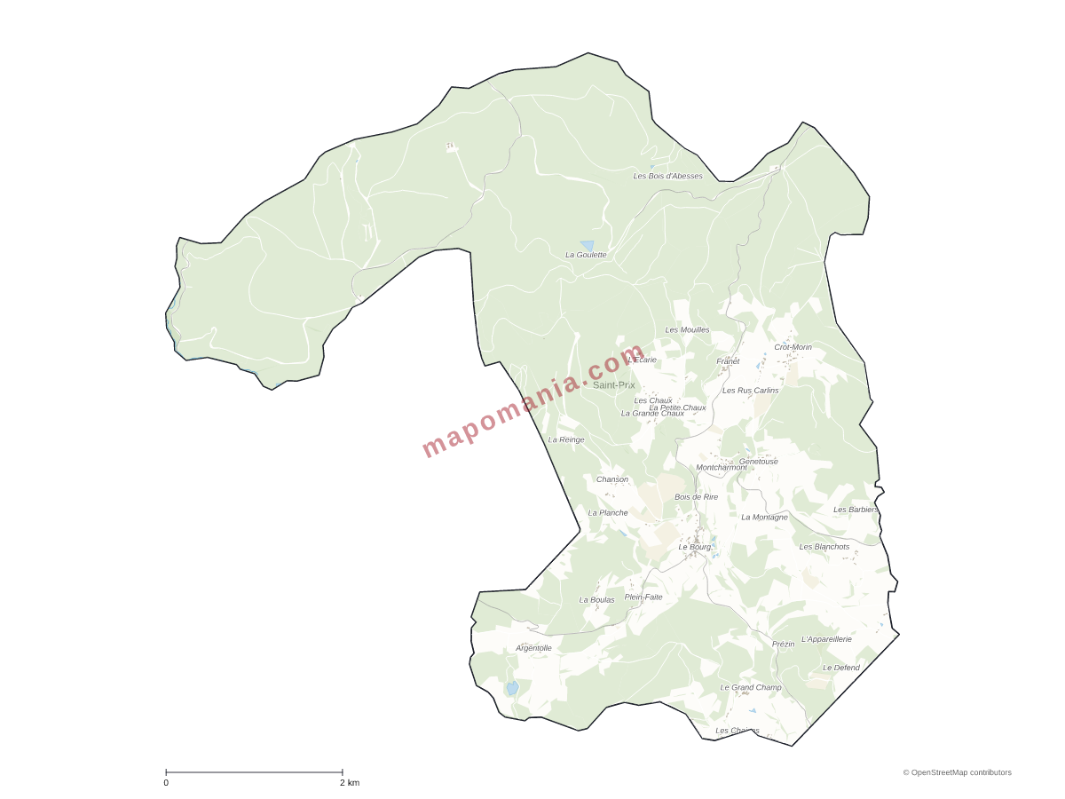 Carte de Saint-Prix à personnaliser