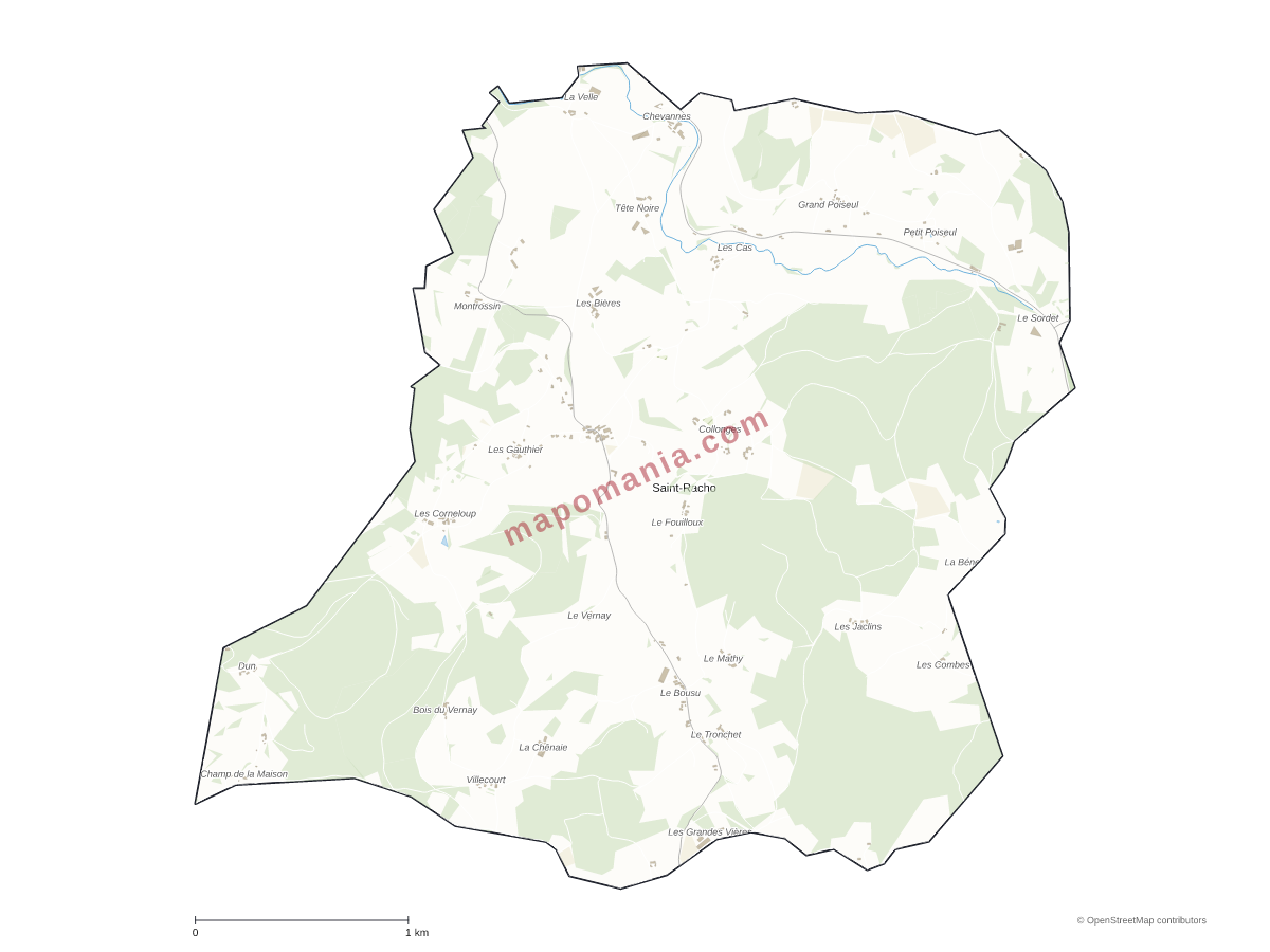 Carte de Saint-Racho à personnaliser