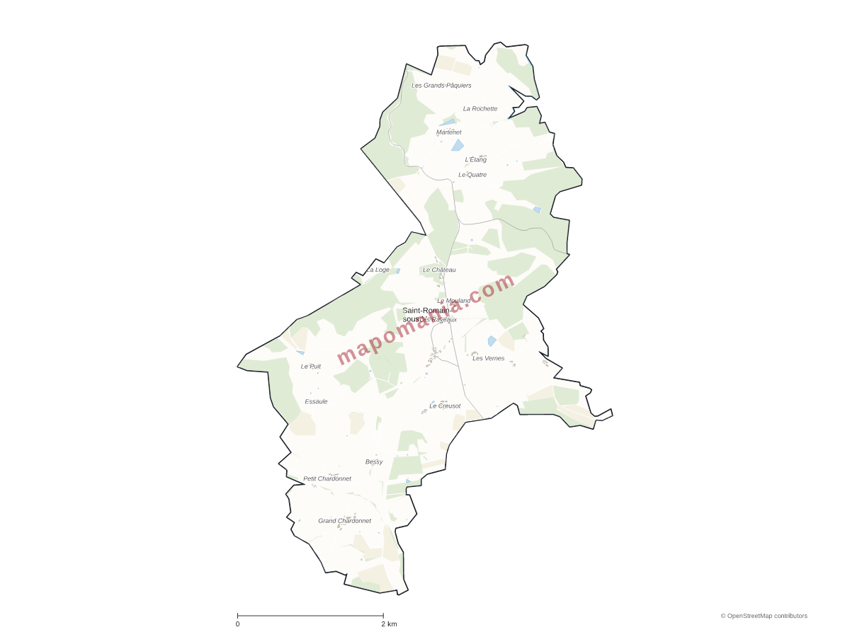 Carte de Saint-Romain-sous-Versigny à personnaliser