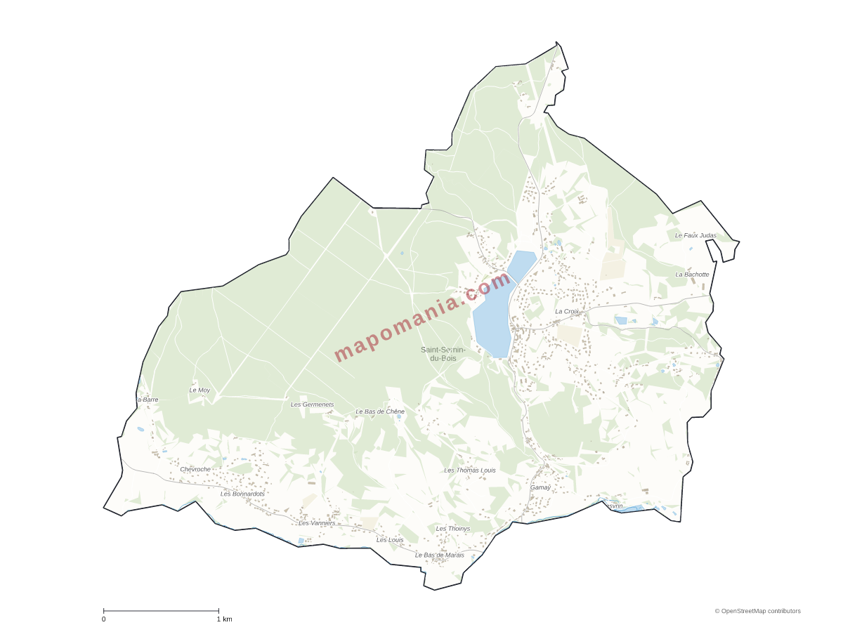 Carte de Saint-Sernin-du-Bois à personnaliser