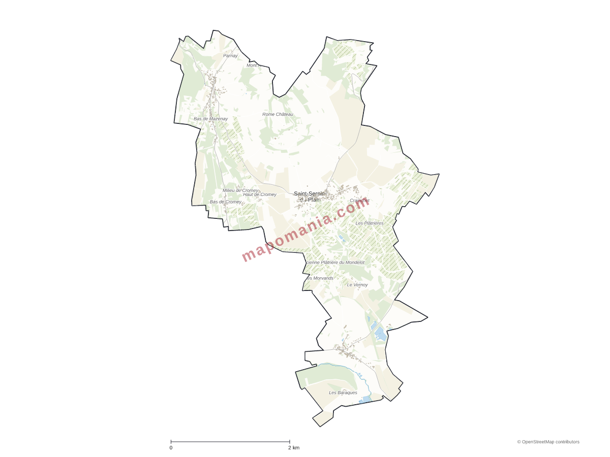 Carte de Saint-Sernin-du-Plain à personnaliser