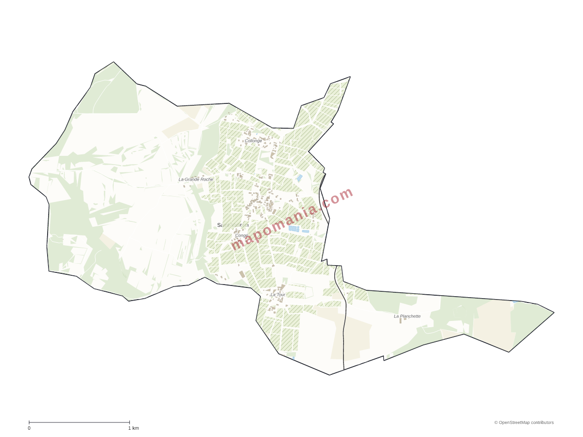 Carte de Saint-Vallerin à personnaliser