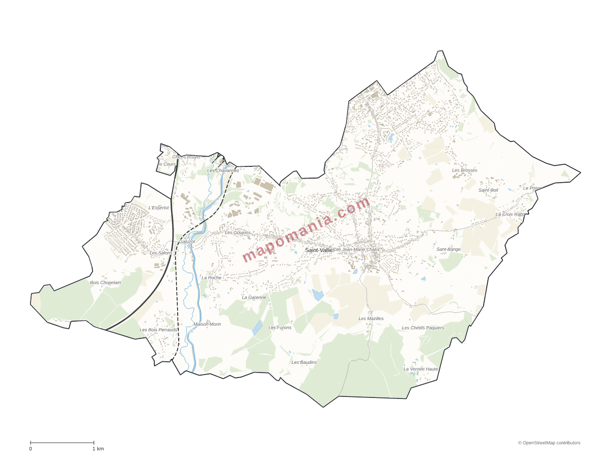 Carte de Saint-Vallier à personnaliser