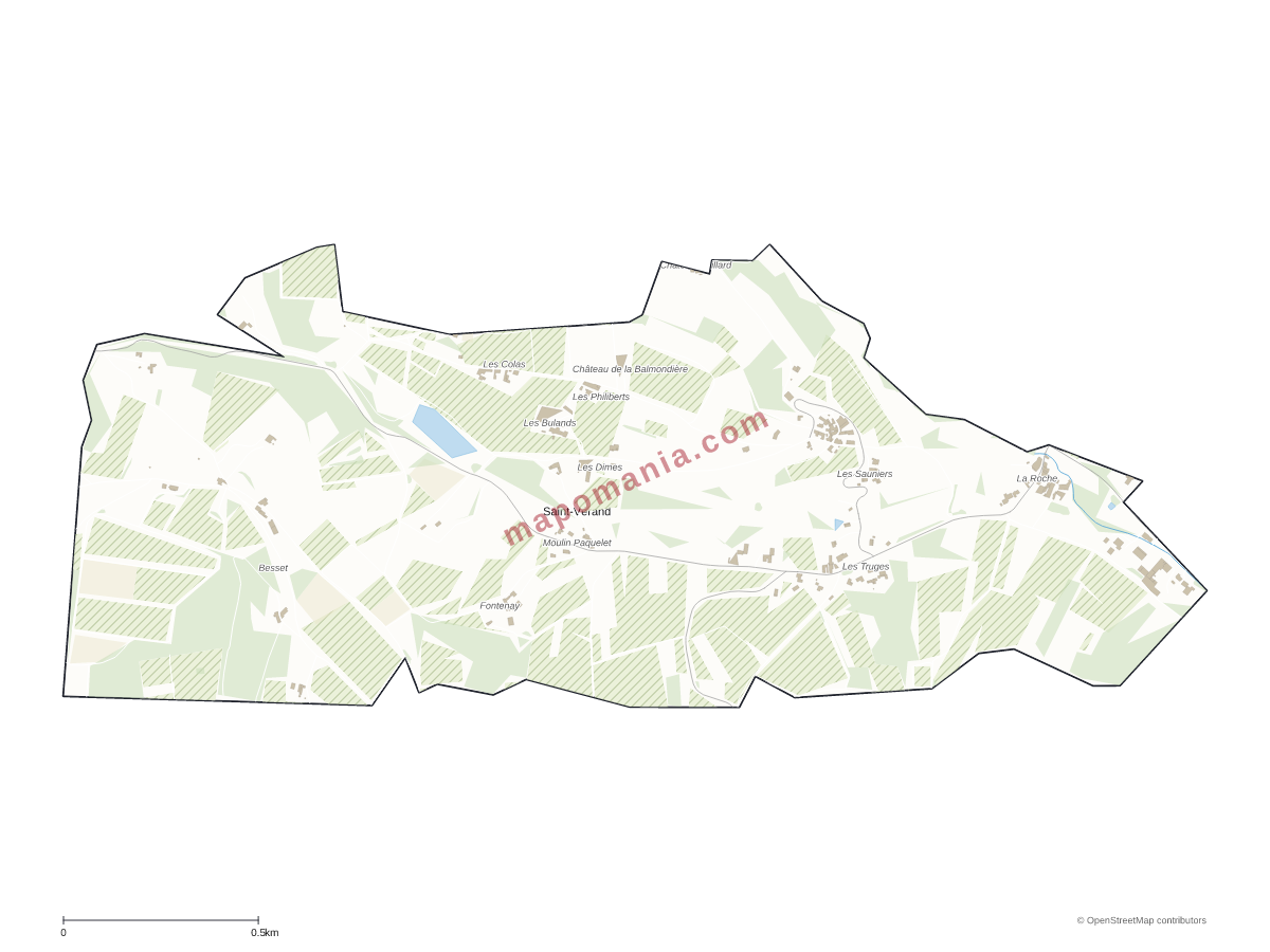 Carte de Saint-Vérand à personnaliser