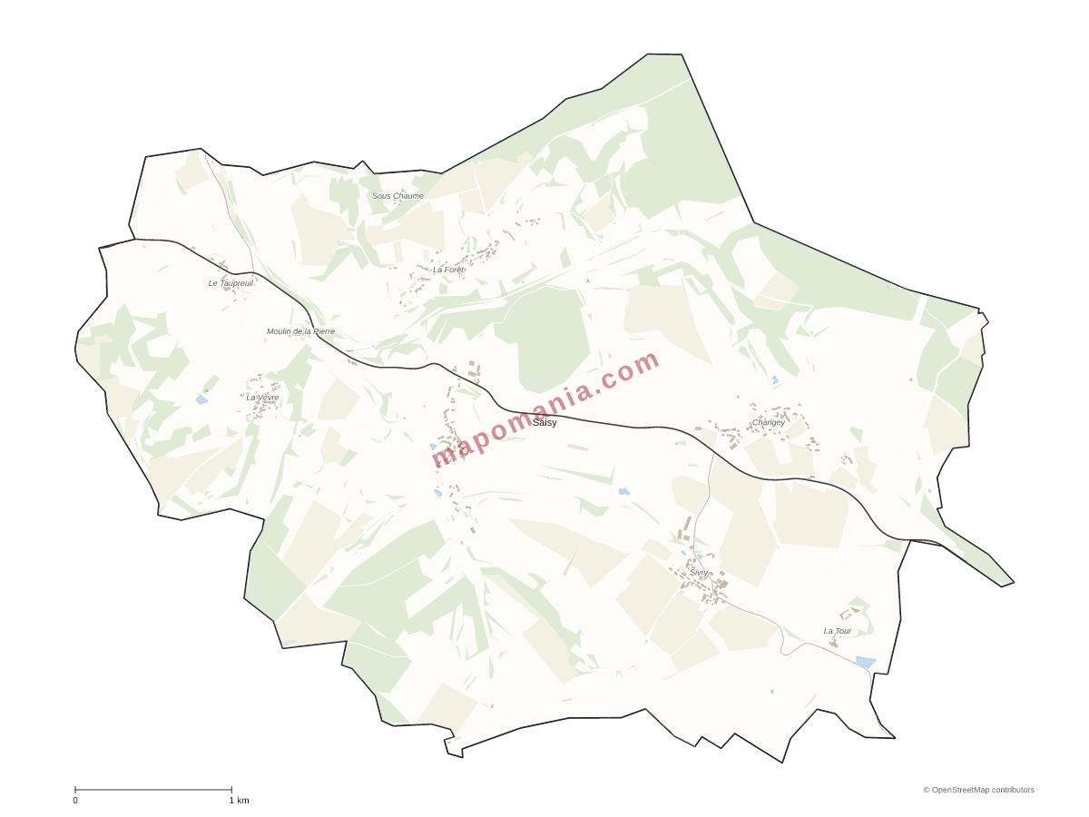 Carte de Saisy à personnaliser