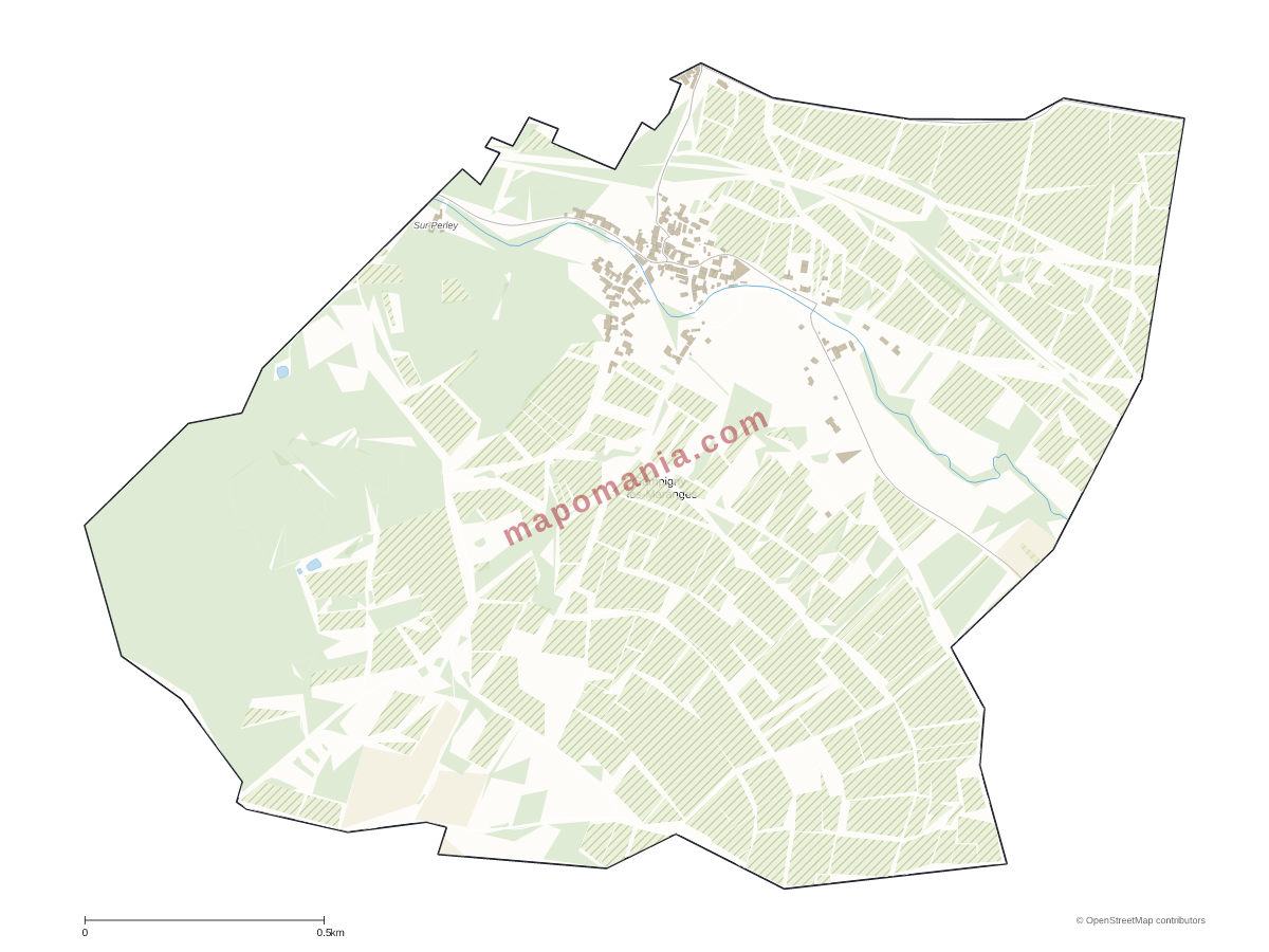Carte de Sampigny-lès-Maranges à personnaliser