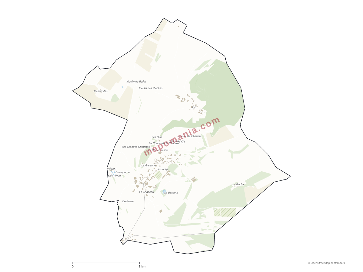 Carte de Sassangy à personnaliser