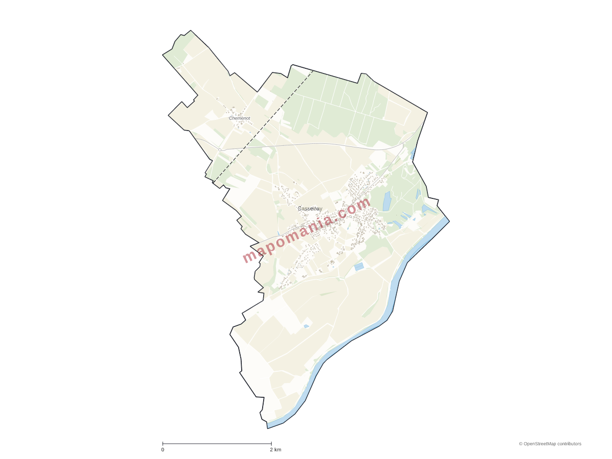Carte de Sassenay à personnaliser