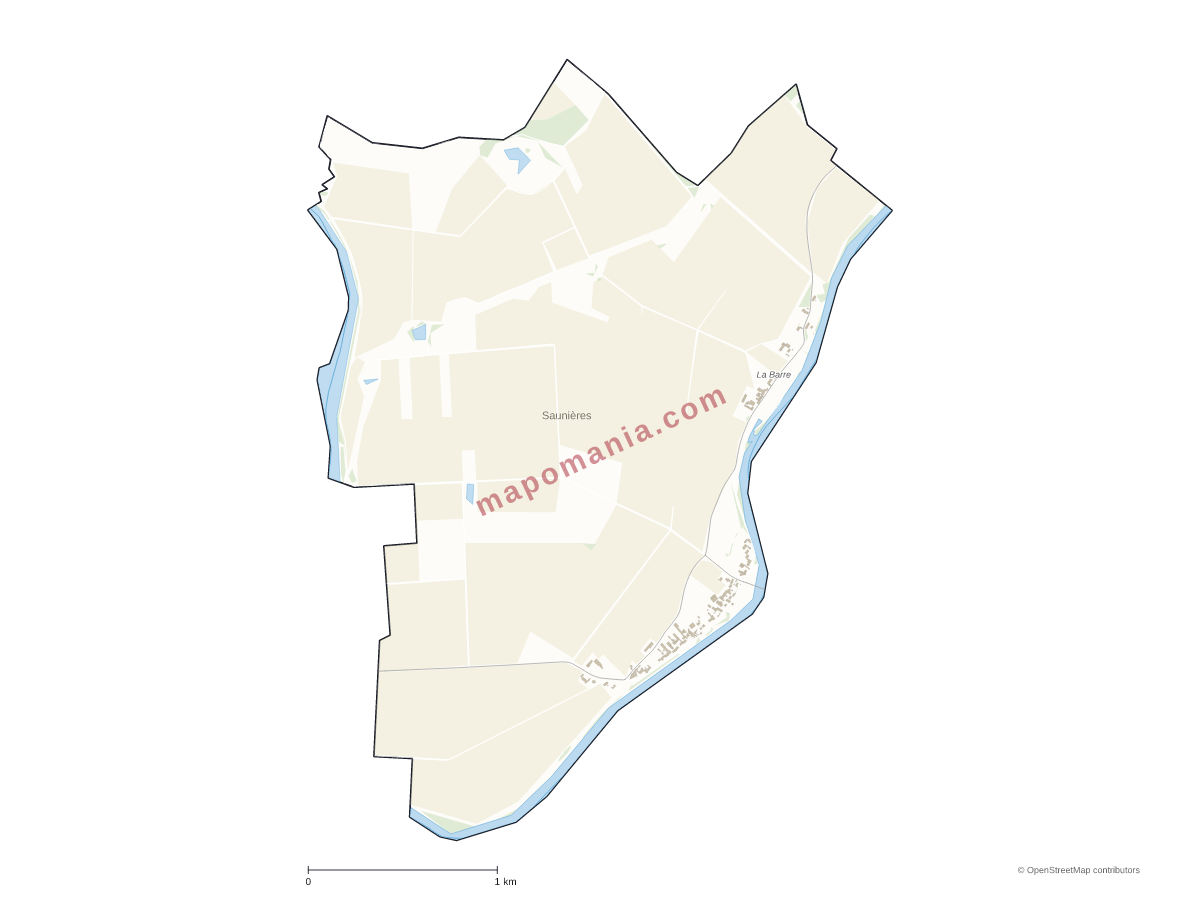 Carte de Saunières à personnaliser