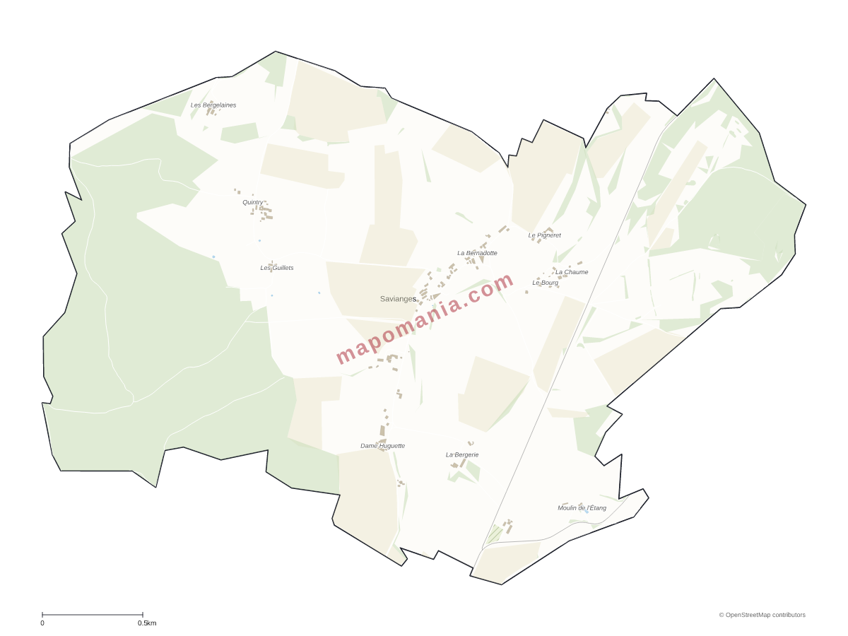 Carte de Savianges à personnaliser
