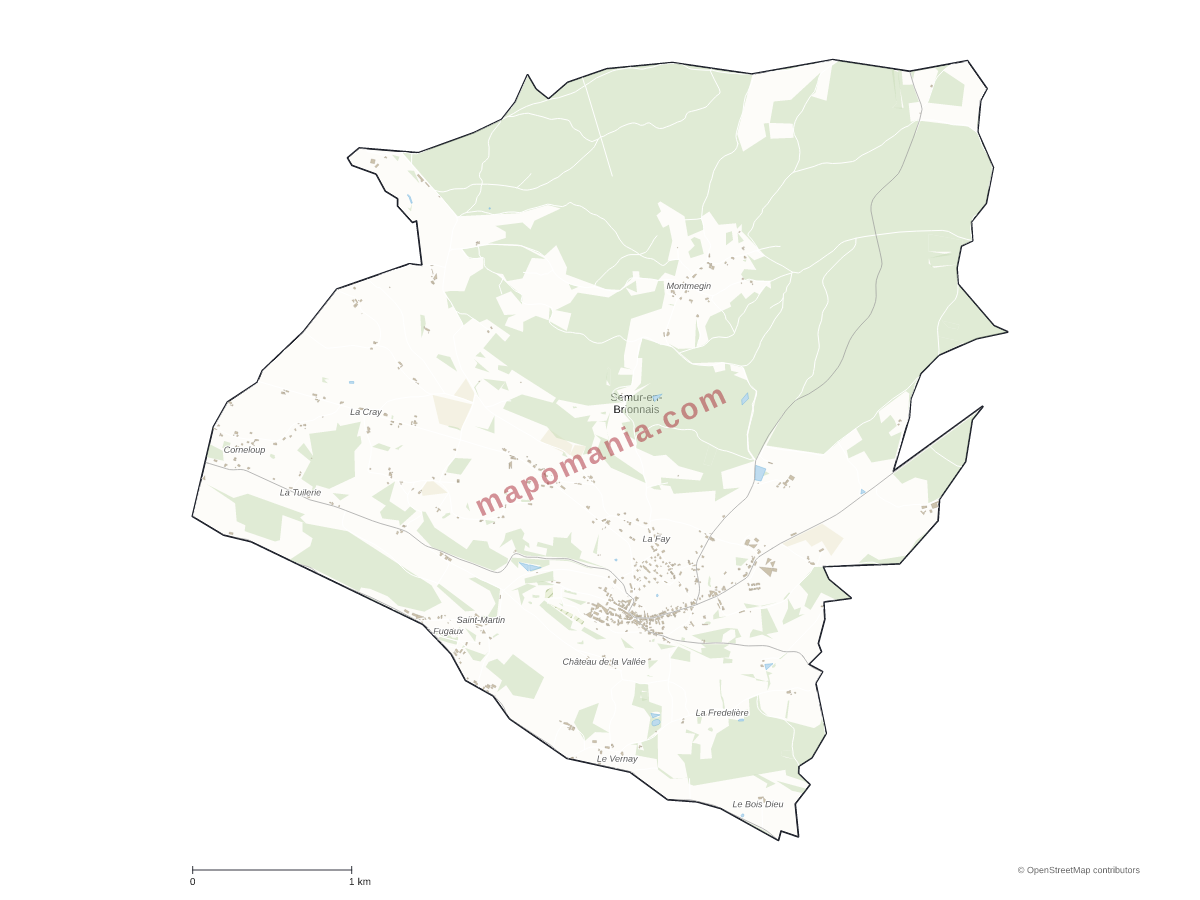 Carte de Semur-en-Brionnais à personnaliser
