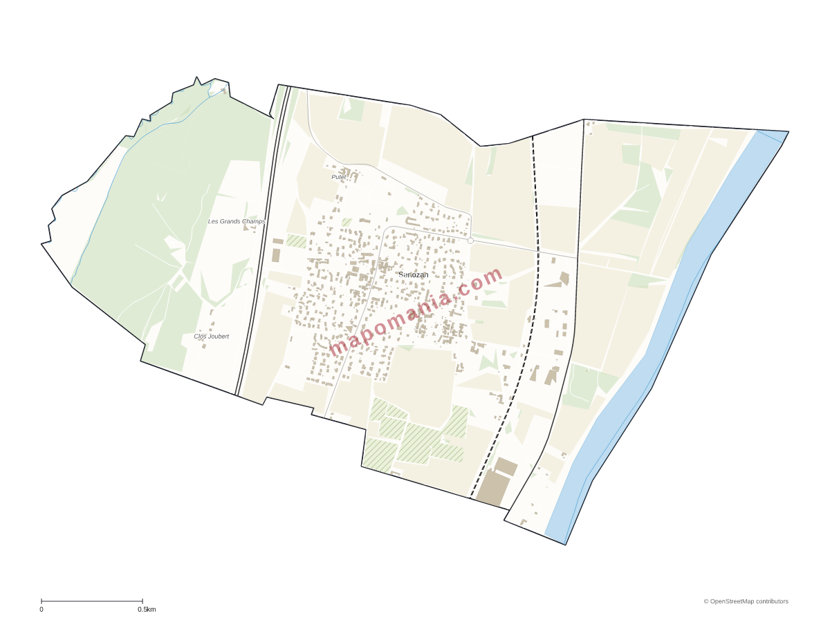Carte de Senozan à personnaliser