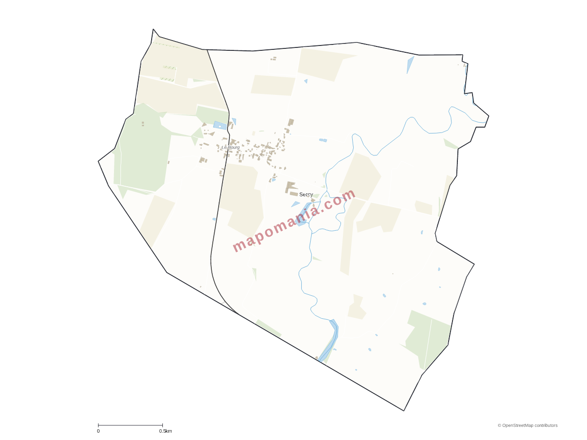 Carte de Sercy à personnaliser