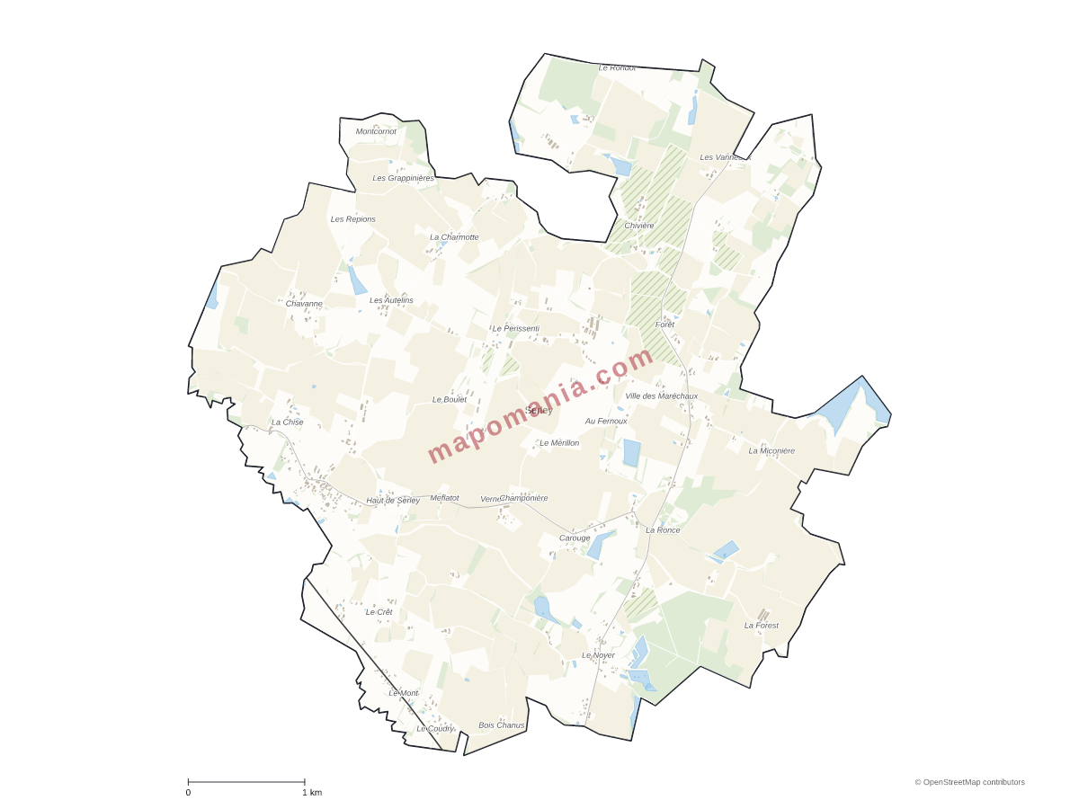 Carte de Serley à personnaliser