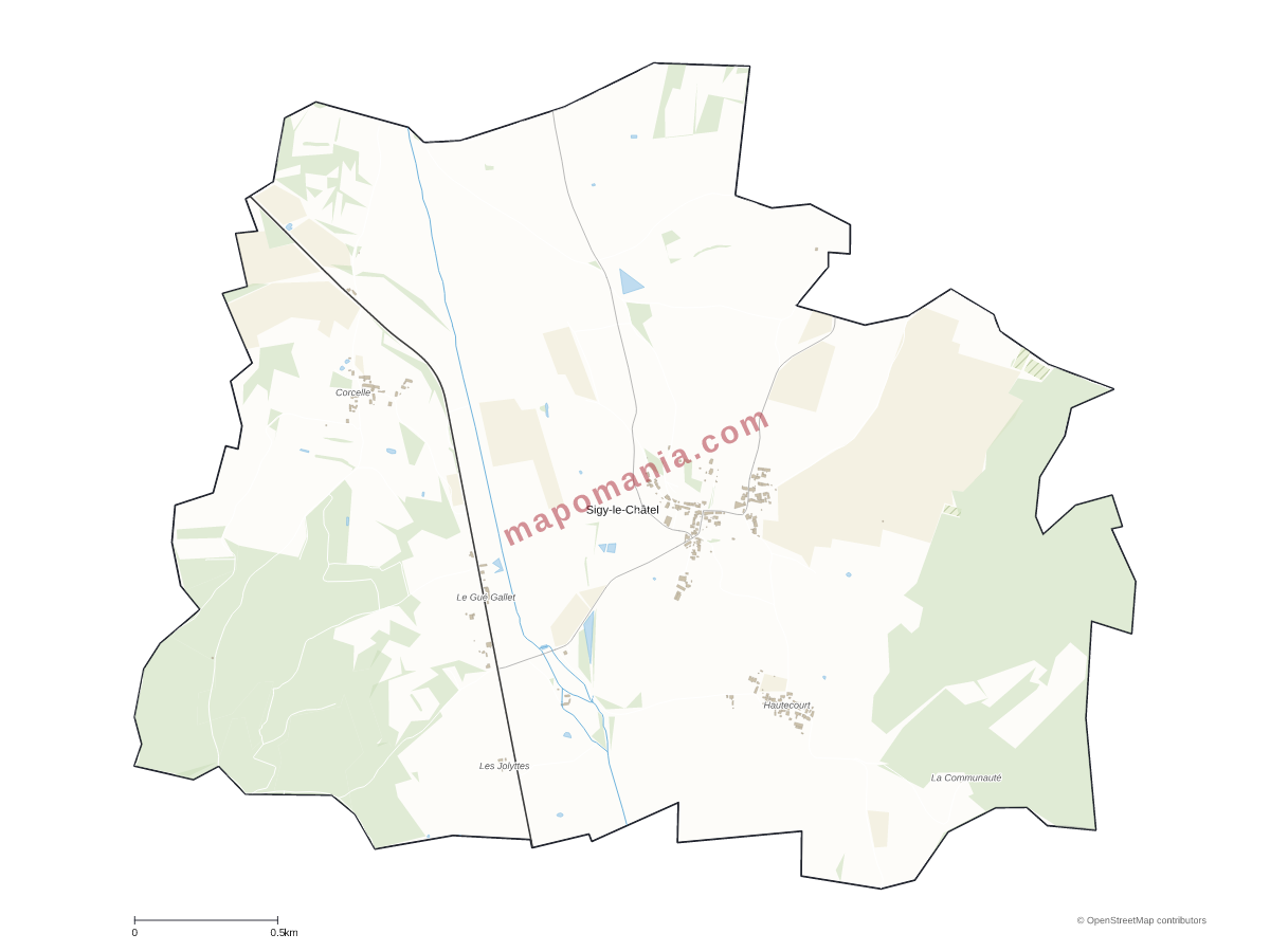 Carte de Sigy-le-Châtel à personnaliser