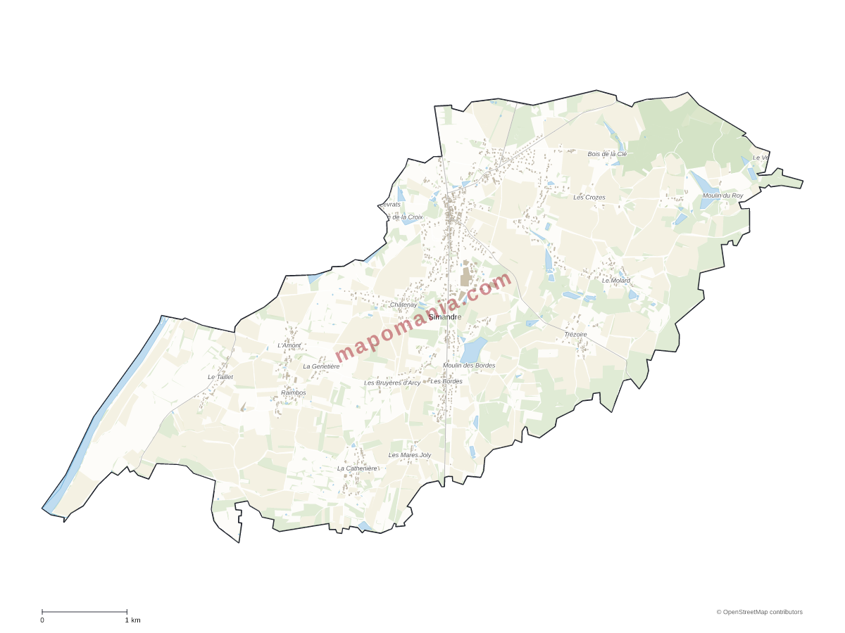 Carte de Simandre à personnaliser