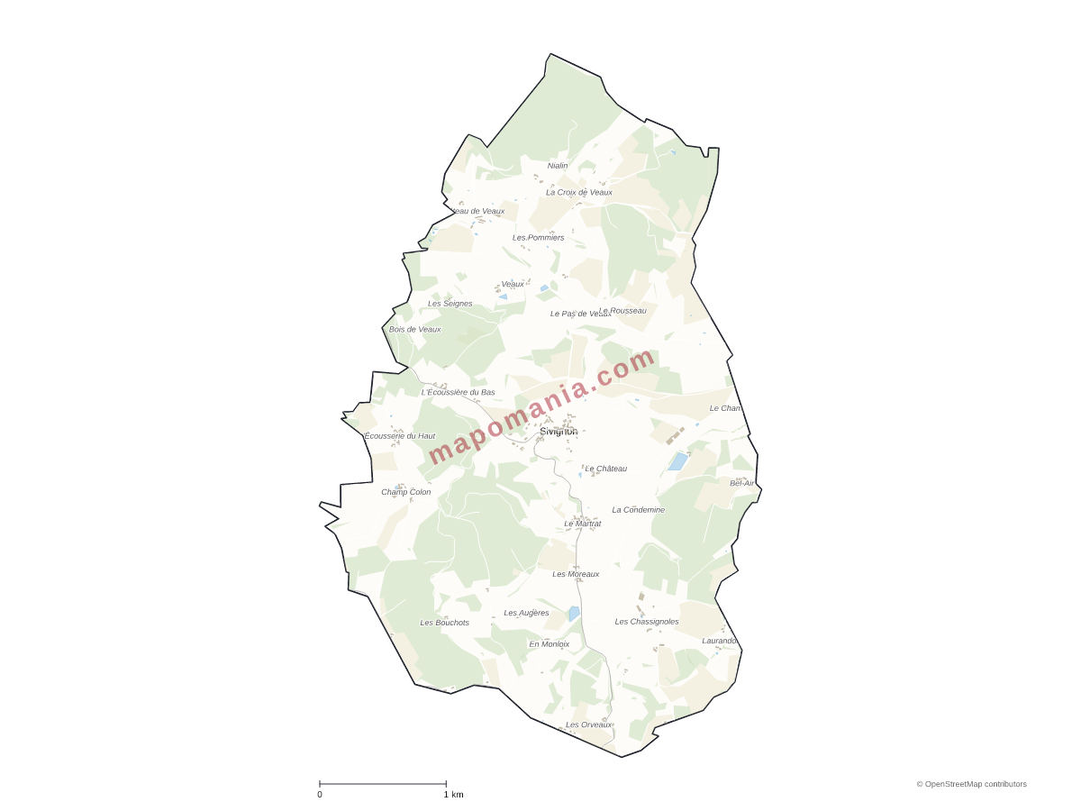 Carte de Sivignon à personnaliser