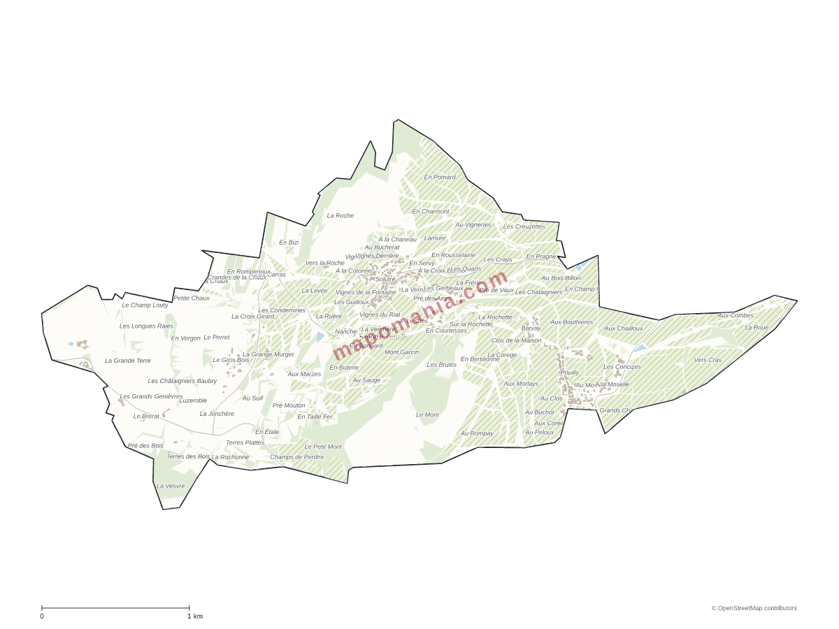 Carte de Solutré-Pouilly à personnaliser