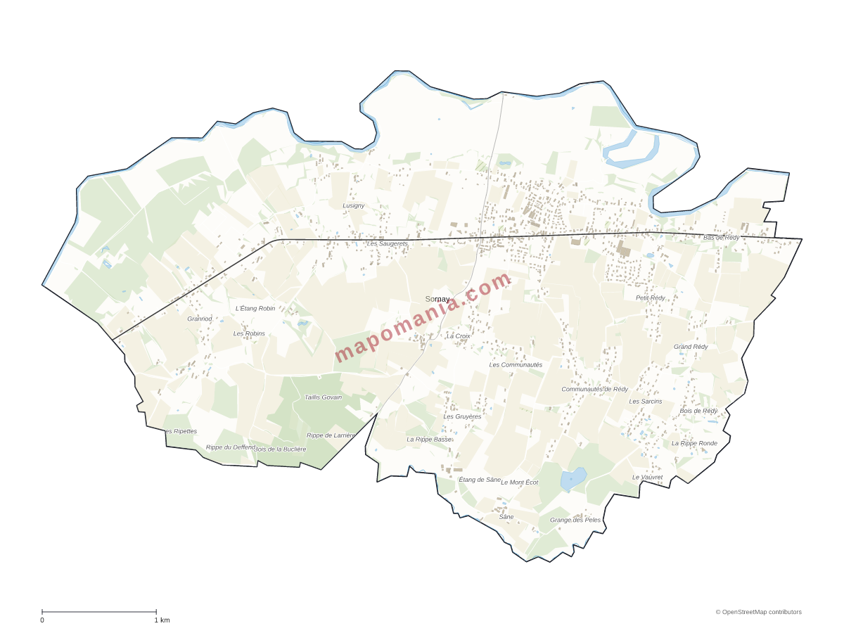 Carte de Sornay à personnaliser