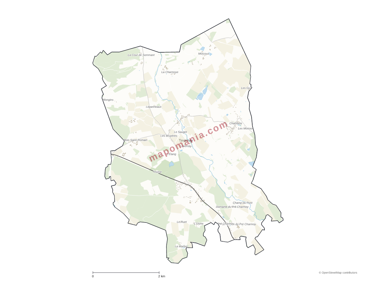 Carte de Tavernay à personnaliser