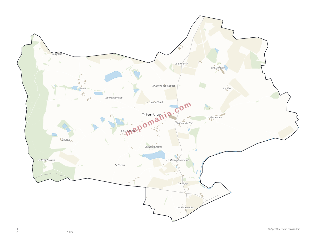 Carte de Thil-sur-Arroux à personnaliser
