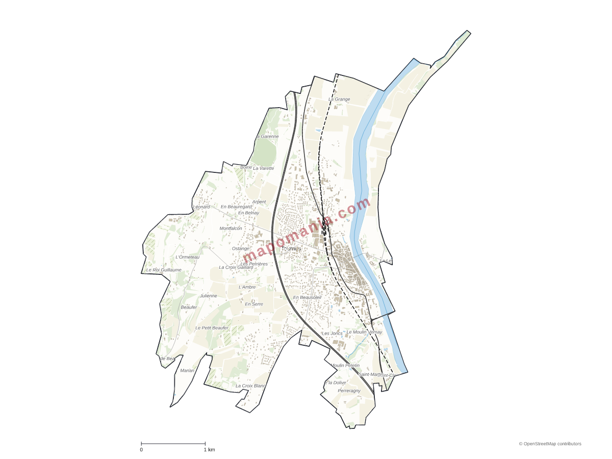 Carte de Tournus à personnaliser