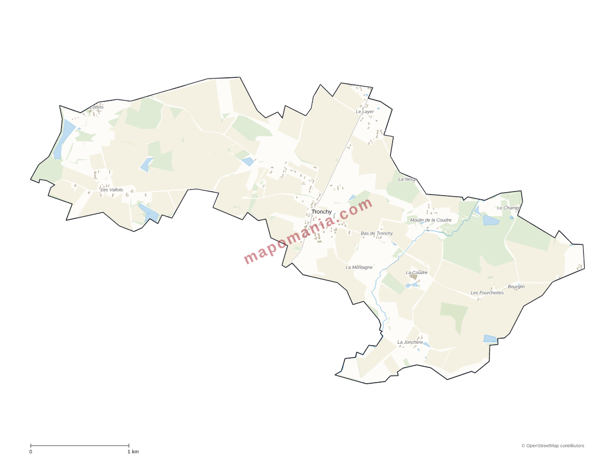 Carte de Tronchy à personnaliser